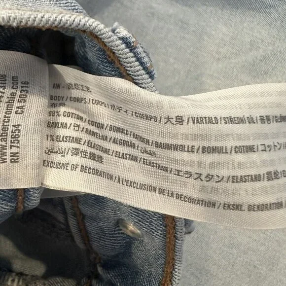 Abercrombie & Fitch Jeans Women's Blue Ankle Straight Ultra High Rise Sz 27/4R - Picture 6 of 11